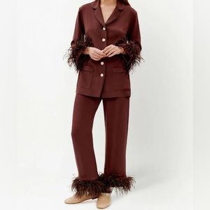 SLEEPER party pyjamas feather trim set XL